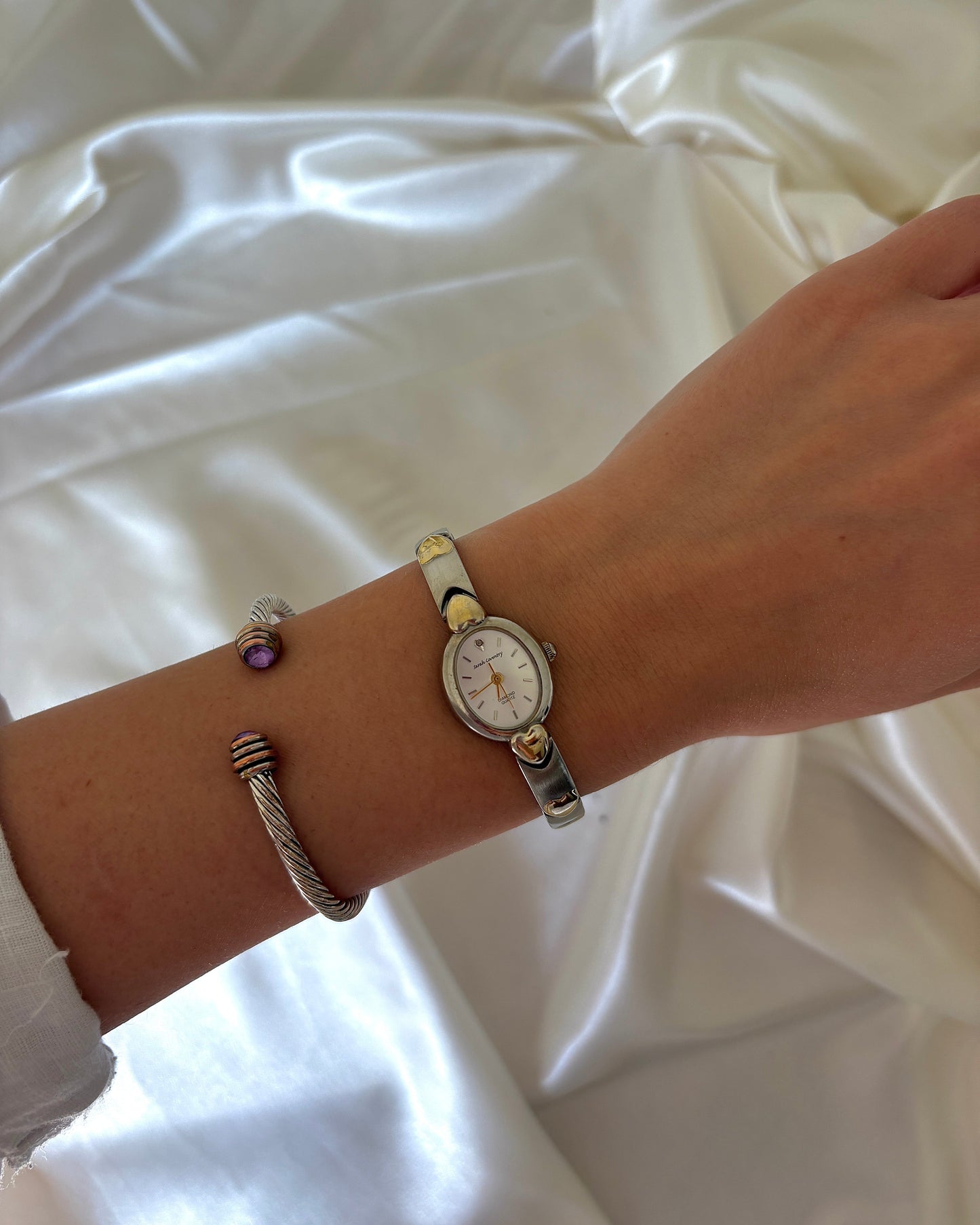 Gold & Silver Heart Watch