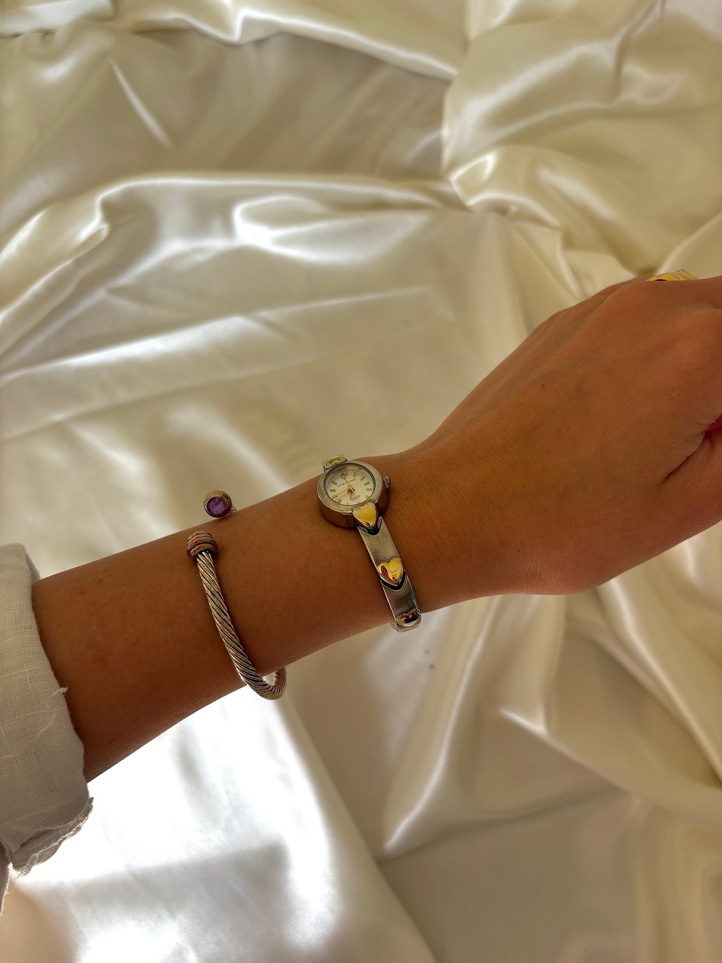 Gold & Silver Heart Watch