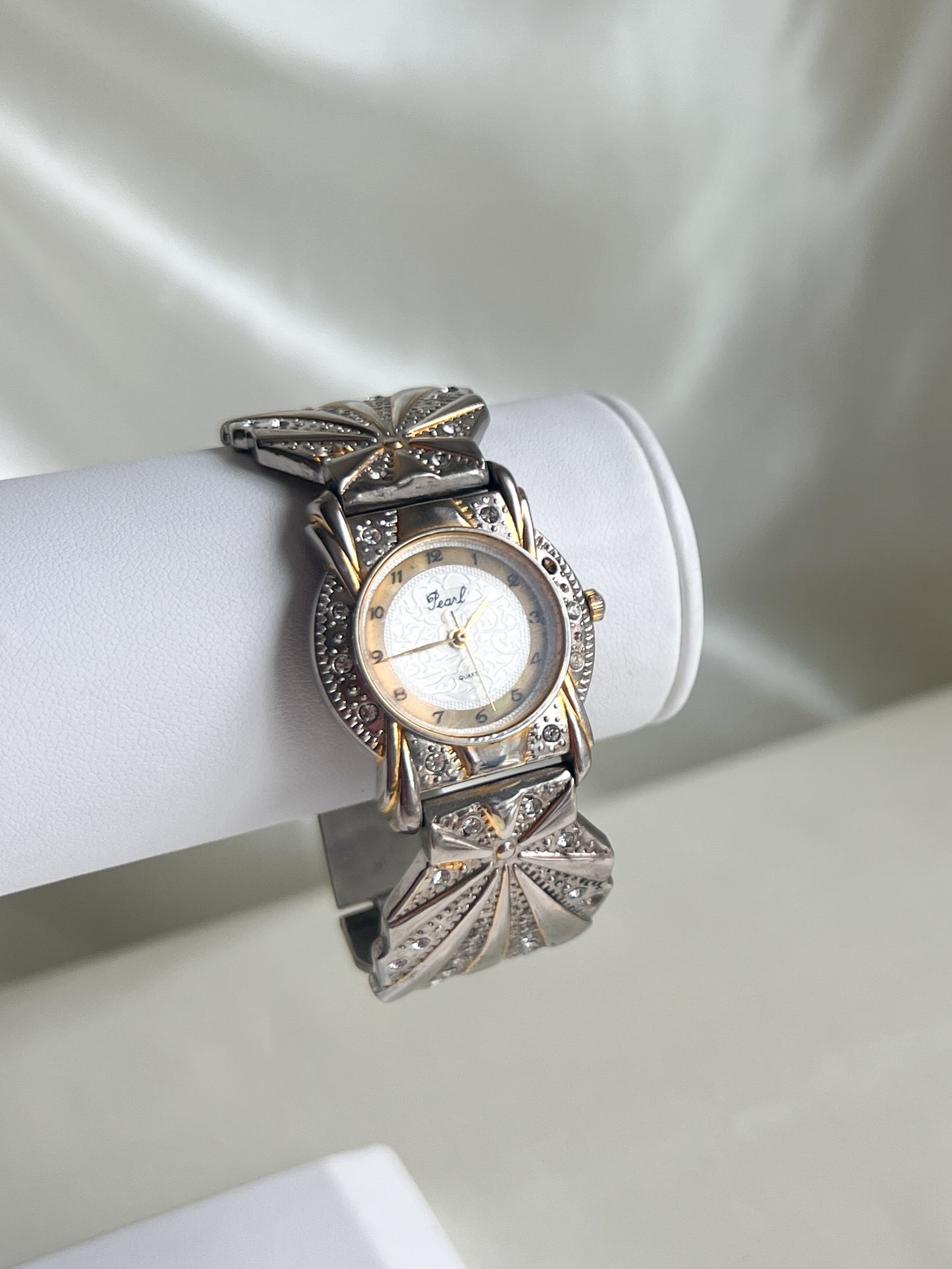 Victorian Style Two Tone Pearl Watch