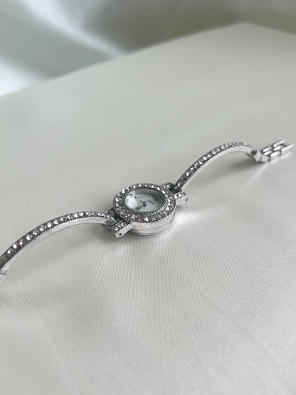 2000s Silver Diamond Watch