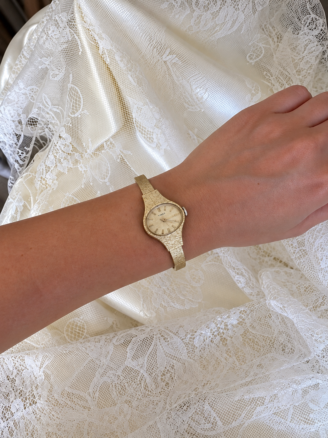 The Timex Textured Gold Cuff Watch