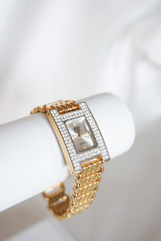 Gold Elizabeth Taylor Watch with Crystal Dial