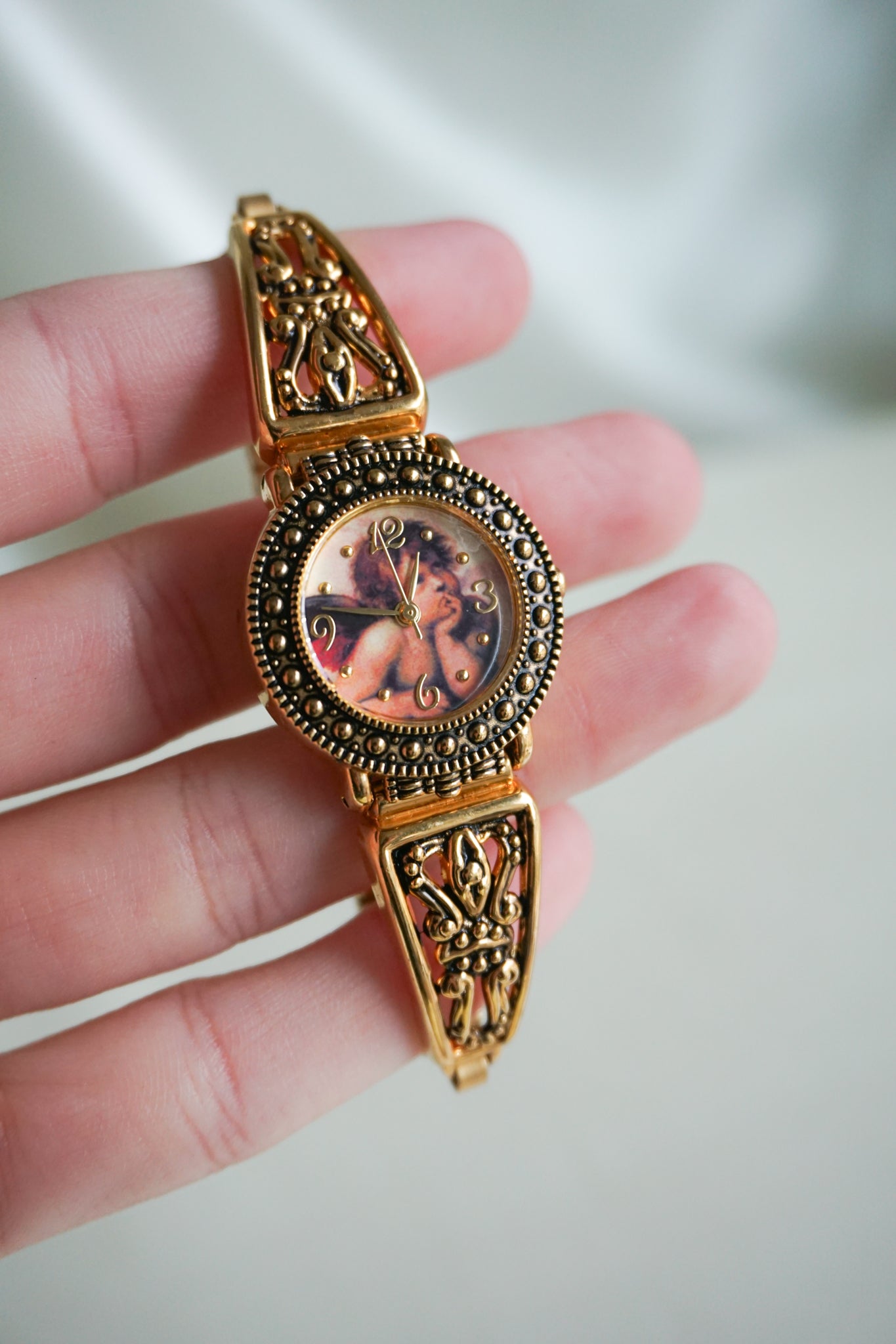 1990s Gold Seiko Cherub Watch